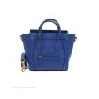 Celine Nano Luggage Dark Blue Drummed Calfskin Gold Hardware For Sale