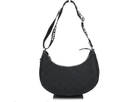 Celine Medium Ava Bag with Celine Strap Black Triomphe Jacquard Calfskin For Discount