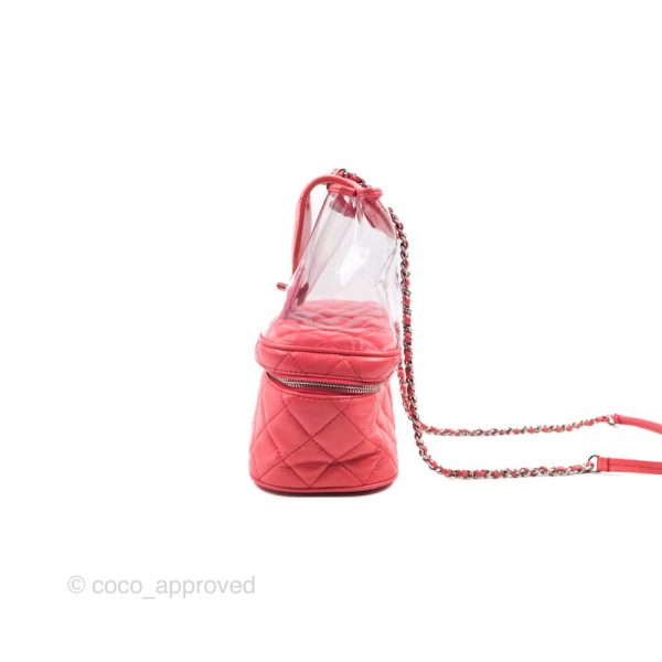 Chanel Aquarium PVC Coral Pink Crumpled Calfskin Silver Hardware Online