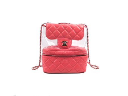 Chanel Aquarium PVC Coral Pink Crumpled Calfskin Silver Hardware Online