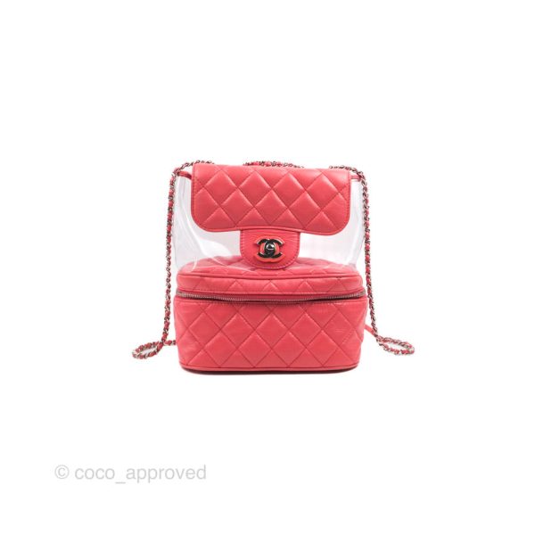 Chanel Aquarium PVC Coral Pink Crumpled Calfskin Silver Hardware Online