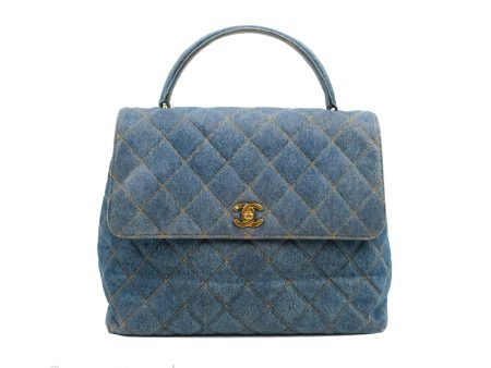 Chanel Vintage Quilted Kelly Bag Denim 24K Gold Hardware Supply