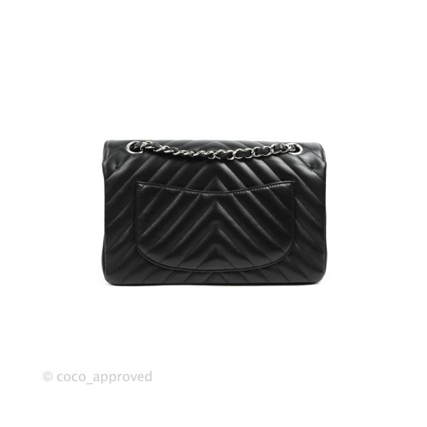 Chanel Classic Chevron S M Small Double Flap Black Lambskin Silver Hardware Online Hot Sale