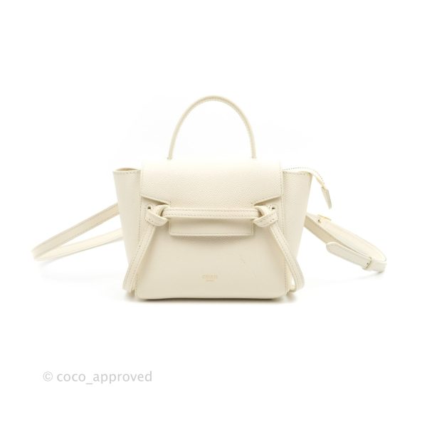 Celine Pico Belt Bag White Grained Calfskin Gold Hardware Cheap