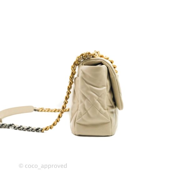 Chanel 19 Medium Ivory Mixed Hardware Cheap