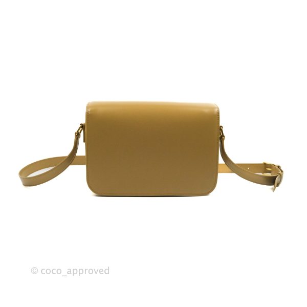 Celine Medium Triomphe Bag Olive Shiny Calfskin Discount