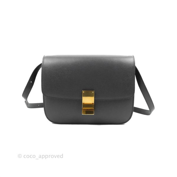 Celine Medium Classic Box Flap Grey Liege Calfskin Online now