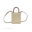 Celine Mini Vertical Cabas Bag Triomphe Canvas White Discount