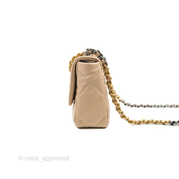 Chanel 19 Small Beige Mixed Hardware Online now