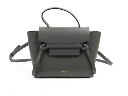 Celine Nano Belt Bag Grey Grained Calfskin Gold Hardware Discount