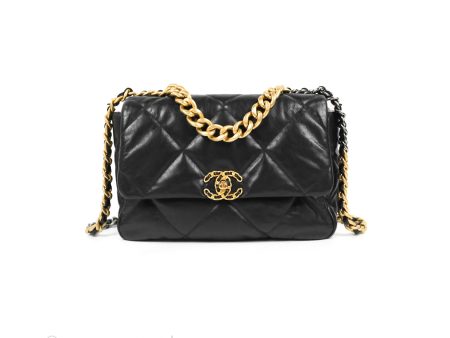 Chanel 19 Medium Black Goatskin Mixed Hardware Online