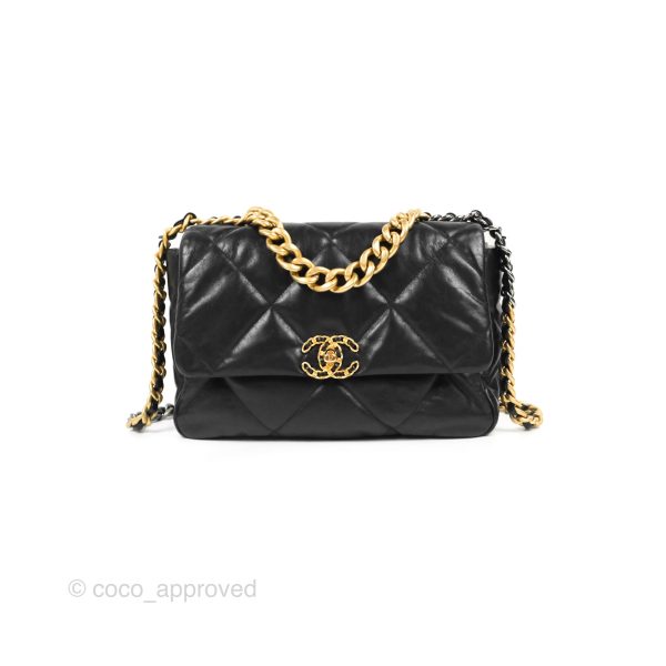 Chanel 19 Medium Black Goatskin Mixed Hardware Online