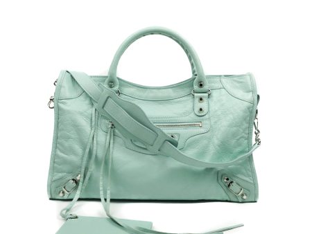 Balenciaga Classic City Bag Tiffany Blue Calfskin Silver Hardware Discount