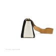 Celine Frame Shoulder Bag White Brown Calfskin Gold Hardware Hot on Sale