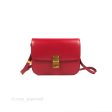 Celine Medium Classic Box Flap Red Calfskin Online now