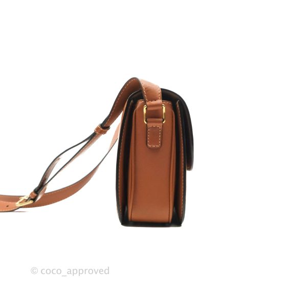 Celine Medium Triomphe Bag Tan Shiny Calfskin Online Hot Sale