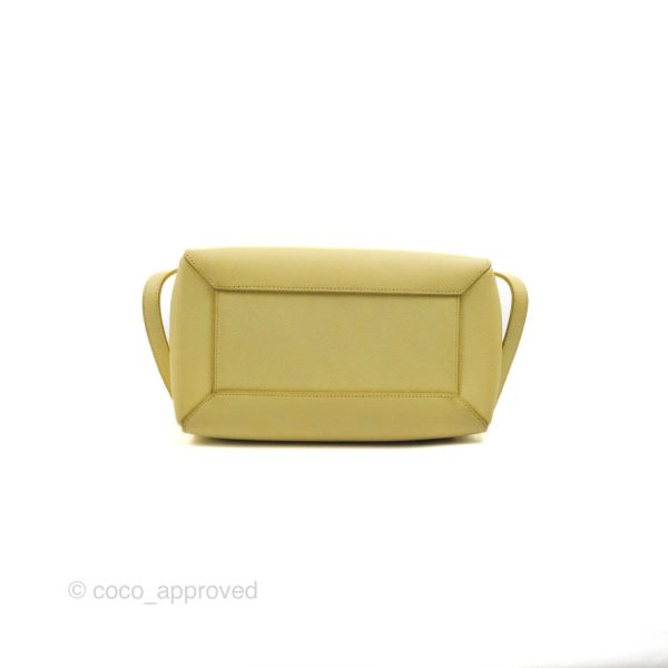 Celine Micro Belt Bag Yellow Grained Calfskin Silver Hardware on Sale