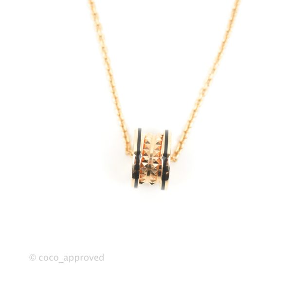 Bvlgari Zero1 Necklace Black Ceramic 18K Rose Gold on Sale