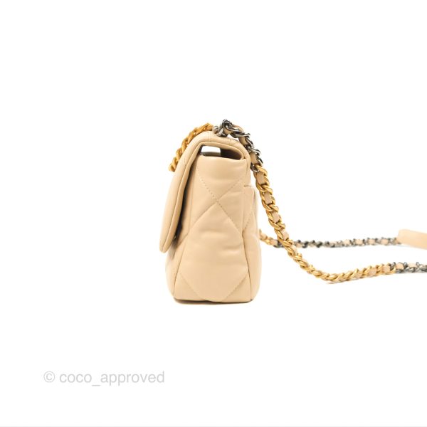 Chanel 19 Small Light Beige Mixed Hardware Online now