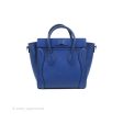 Celine Nano Luggage Dark Blue Drummed Calfskin Gold Hardware For Sale