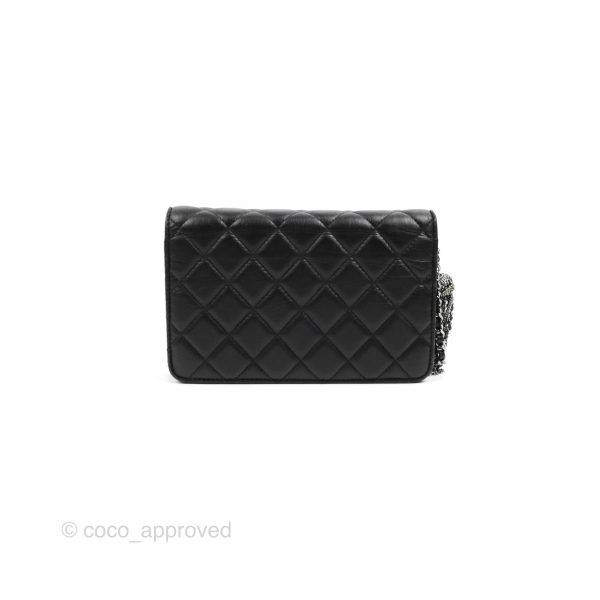 Chanel  Quilted Tassel Wallet On Chain WOC Black Aged Calfskin Online Hot Sale