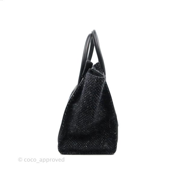 Celine Mini Luggage Bag Navy Black Tweed For Cheap