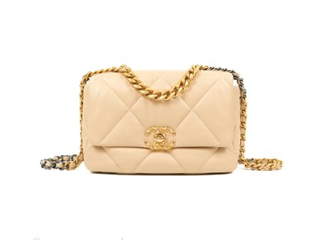 Chanel 19 Small Light Beige Mixed Hardware Online now