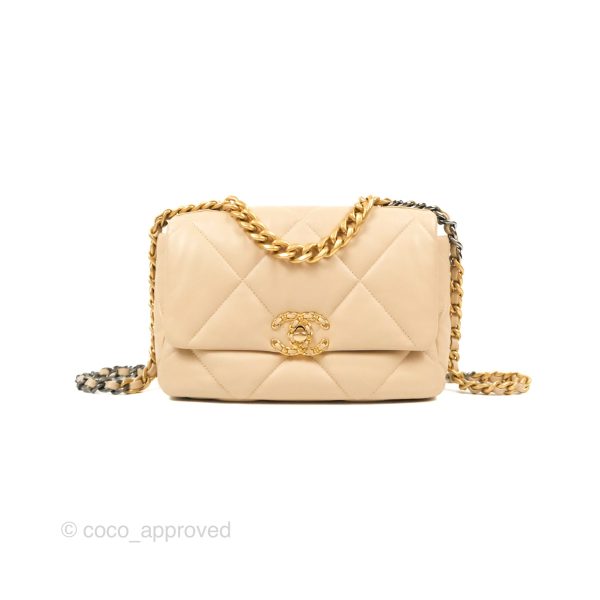 Chanel 19 Small Light Beige Mixed Hardware Online now