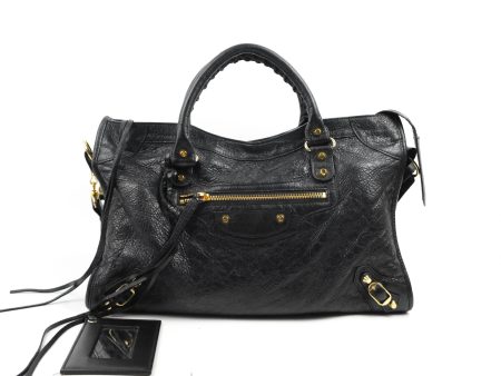 Balenciaga Classic City Bag Black Calfskin Gold Hardware Online Hot Sale