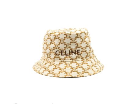 Celine Bucket Hat Triomphe Print Crème   Mordoré Cheap