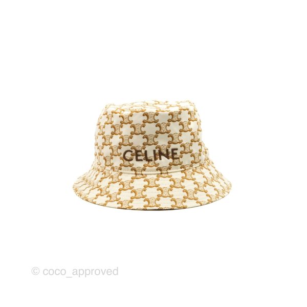 Celine Bucket Hat Triomphe Print Crème   Mordoré Cheap