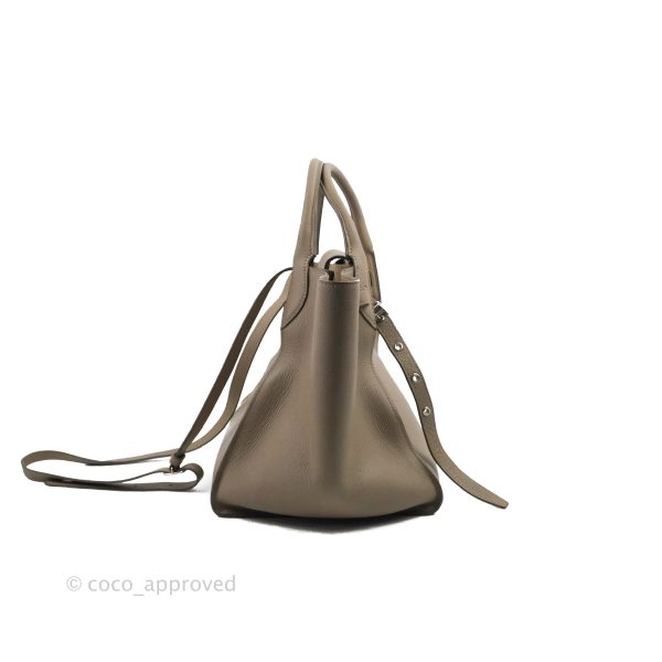 Celine Small Big Bag Light Taupe Supple Grained Leather Silver Hardware For Sale