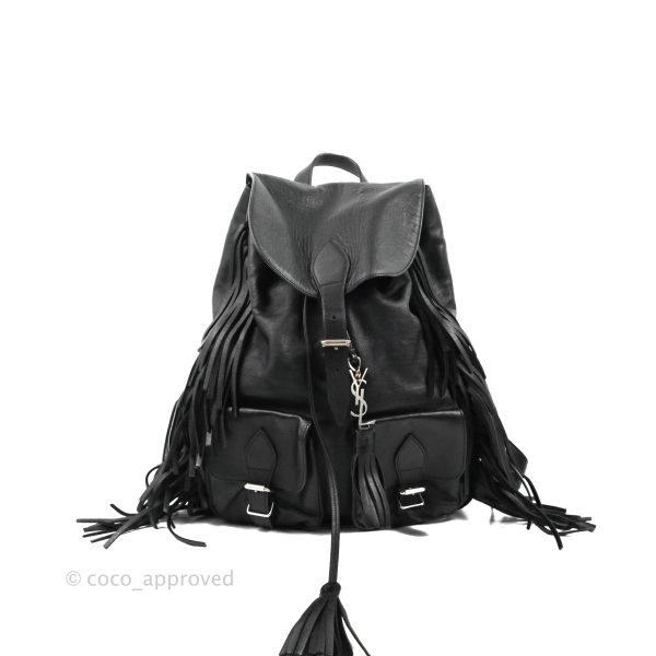 Saint Laurent Festival Fringe Backpack Black Calfskin Online Hot Sale