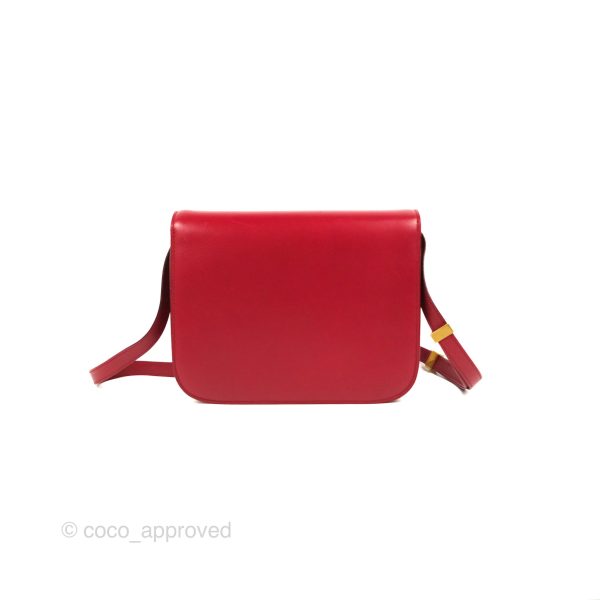 Celine Medium Classic Box Flap Red Calfskin Online now