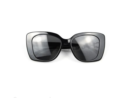 Chanel Acetate Strass Square Polarized Sunglasses Black White Online