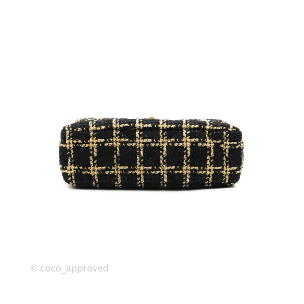 Chanel 19 Small Tweed Black Beige Mixed Hardware For Cheap