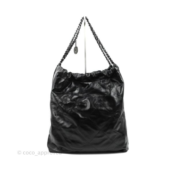 Chanel 22 Bag Black Calfskin So Black Hardware Cheap