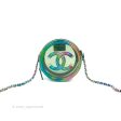 Chanel Filigree Rainbow Green PVC Round Clutch With Chain Silver Hardware 20C on Sale