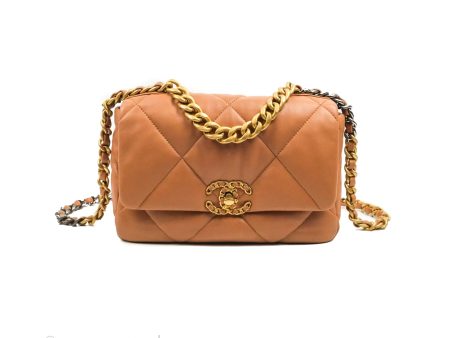 Chanel 19 Small Caramel Dark Beige Lambskin Mixed Hardware 21K Supply