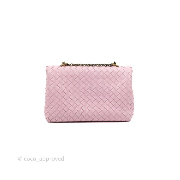 Bottega Veneta Baby Nappa Intrecciato Olimpia Shoulder Bag Pink Online Hot Sale