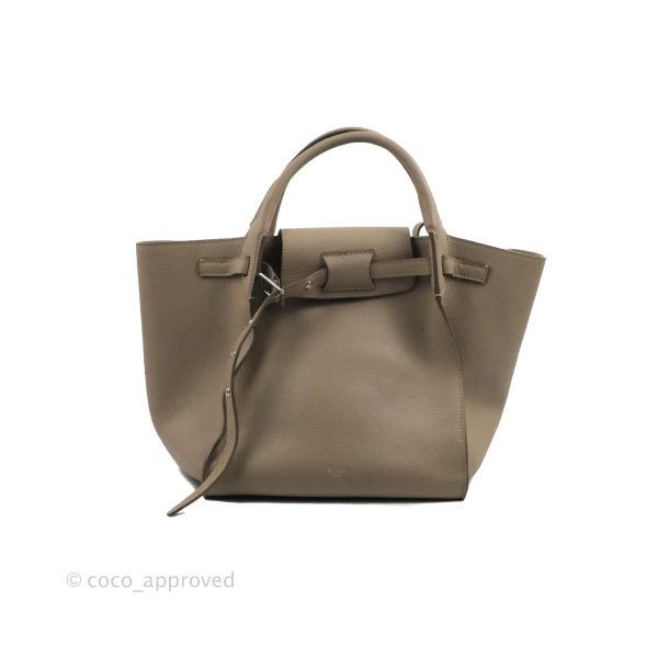 Celine Small Big Bag Light Taupe Supple Grained Leather Silver Hardware For Sale