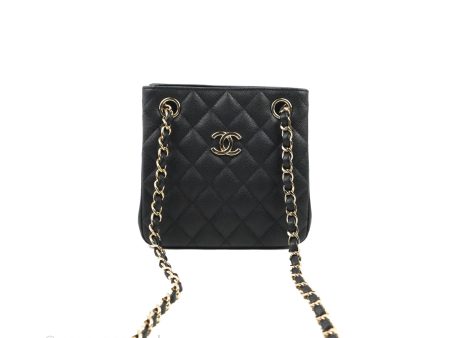 Chanel Mini Bucket Tote Black Caviar Gold Hardware 22S Sale