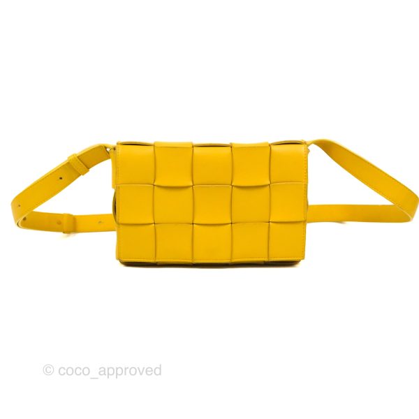 Bottega Veneta Cassette Shoulder Bag Intrecciato Yellow Lambskin For Discount