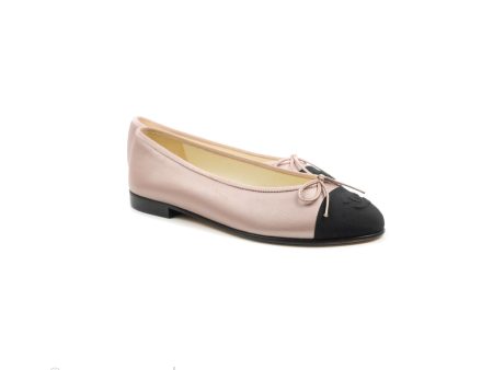 Chanel Ballerina Flats Pink Black Size 36 Cheap