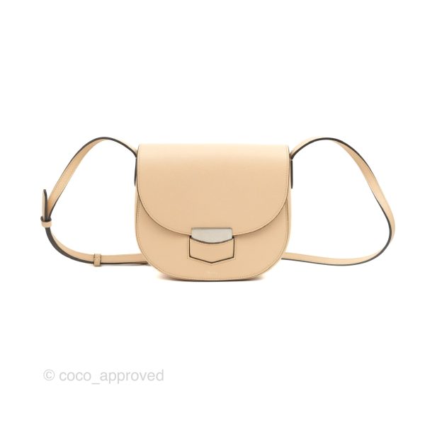 Celine Small Trotteur Crossbody Bag Grained Calfskin Powder Sale