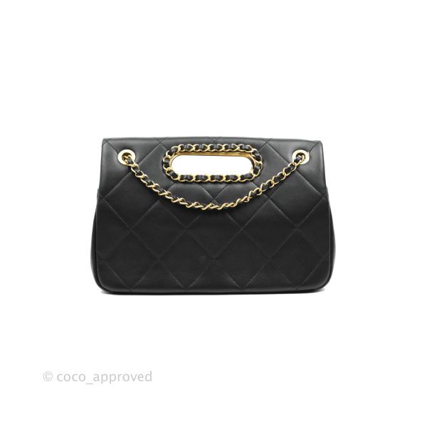 Chanel A Real Catch Quilted Flap Bag Black Aged Gold Hardware For Cheap