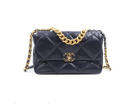 Chanel 19 Medium Dark Purple Mixed Hardware Online