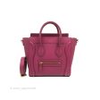 Celine Nano Luggage Plum Drummed Calfskin For Sale