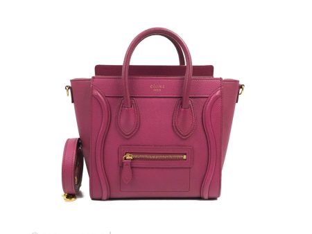 Celine Nano Luggage Plum Drummed Calfskin For Sale