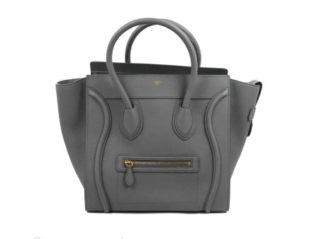 Celine Mini Luggage Bag Grey Grained Leather Sale